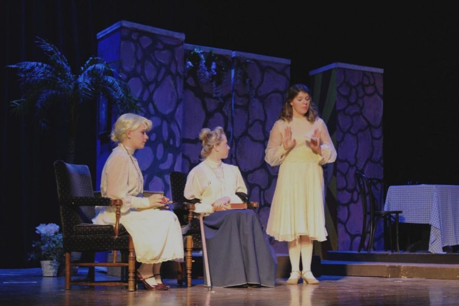 Emily Shamblin, Journie Welch, and Aspen Czarnecki during the play.
