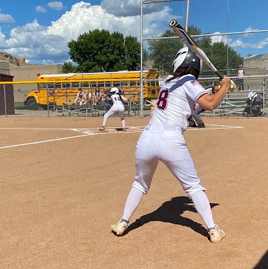 Melissa Carroll preparing to approach the plate.