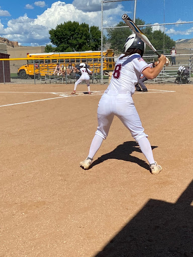 Melissa Carroll preparing to approach the plate.