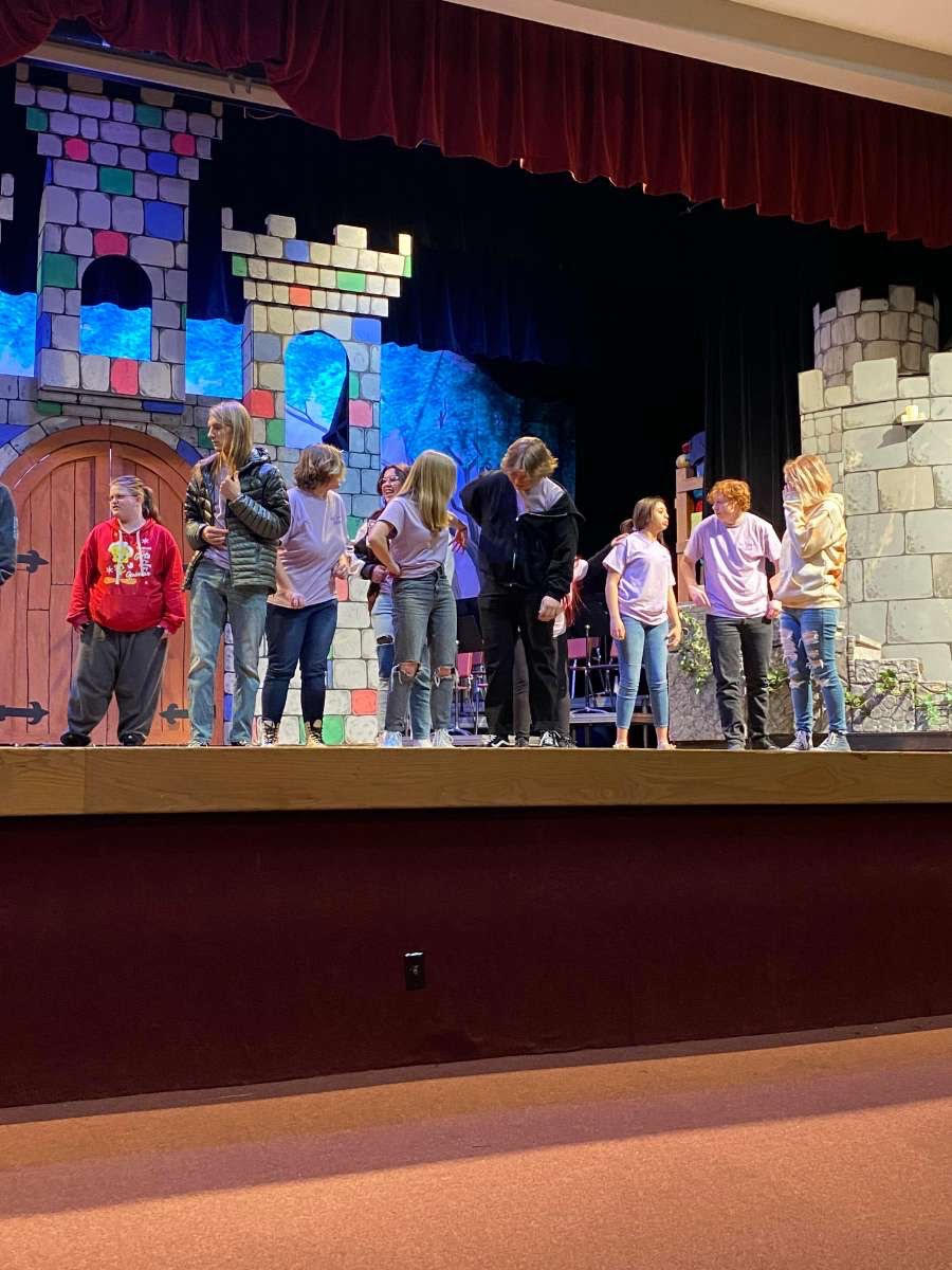 Last years theater program rehearsing for the musical Once Upon A Mattress. Photo by Liv Sanchez.