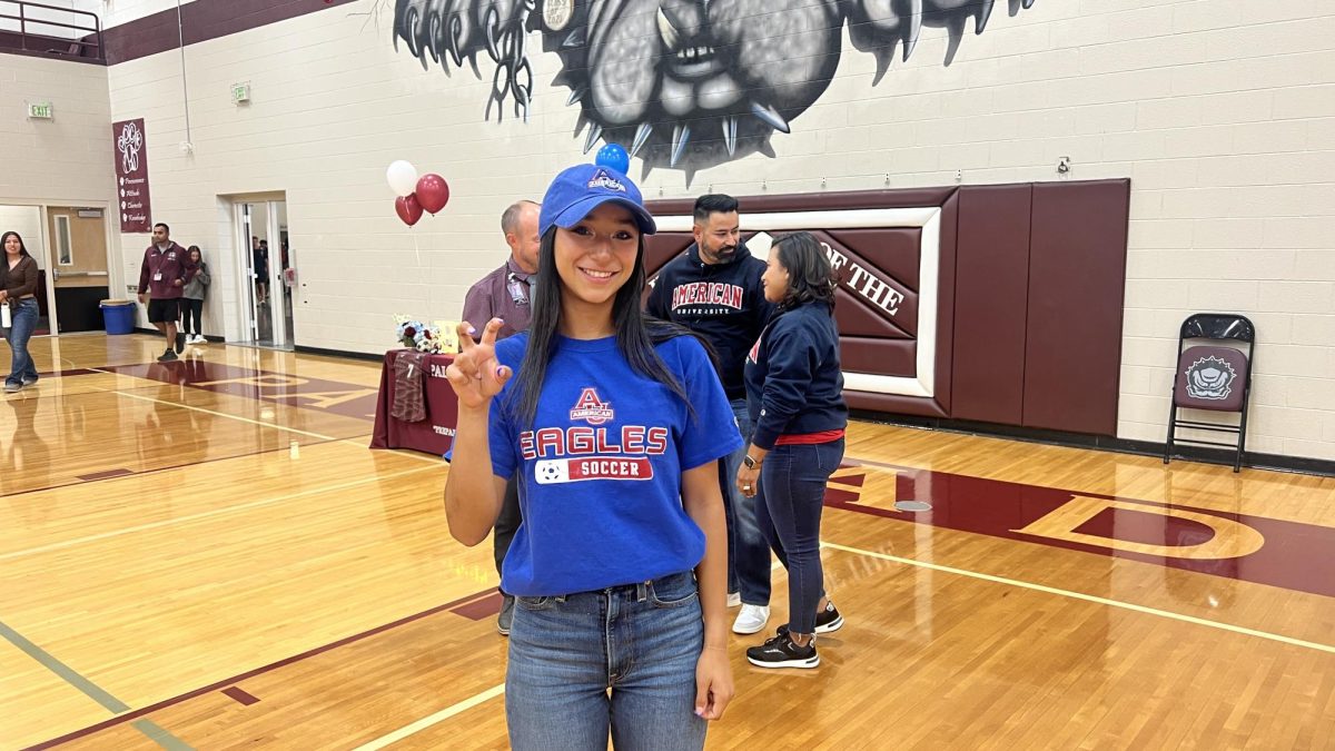 Mia on her signing day