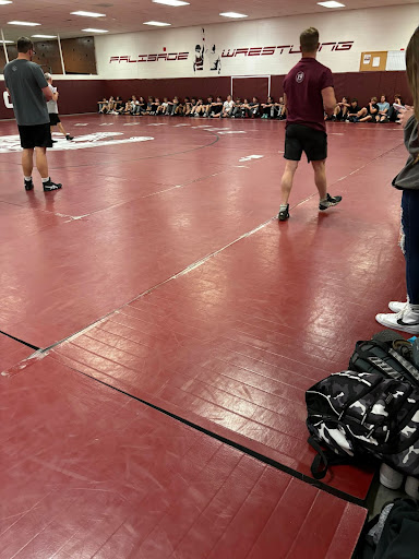 Wrestlers at practice