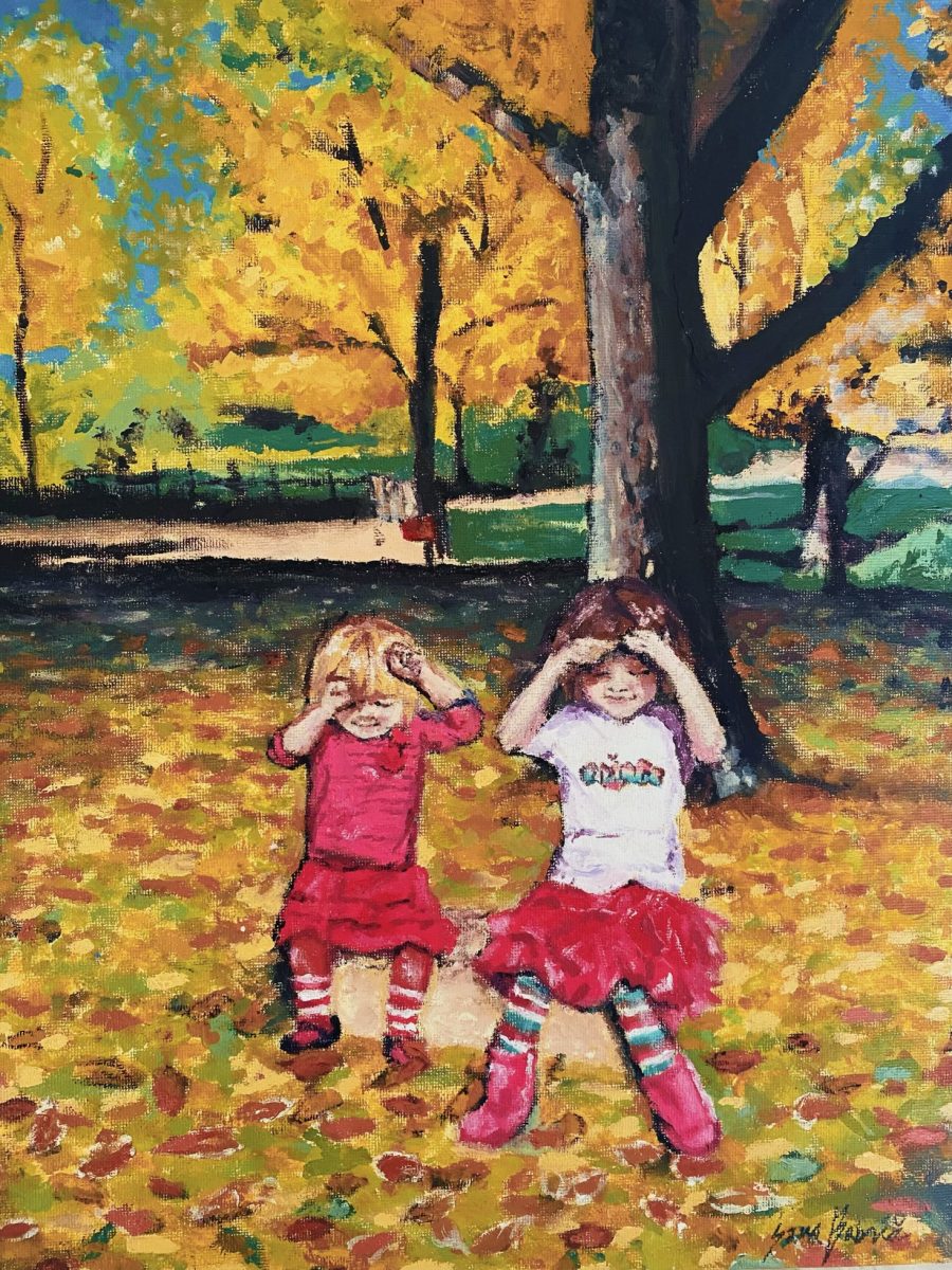 Photo Provided by: Sara Babnic 
The award winning painting of sisters Ema and Sara from nearly ten years ago