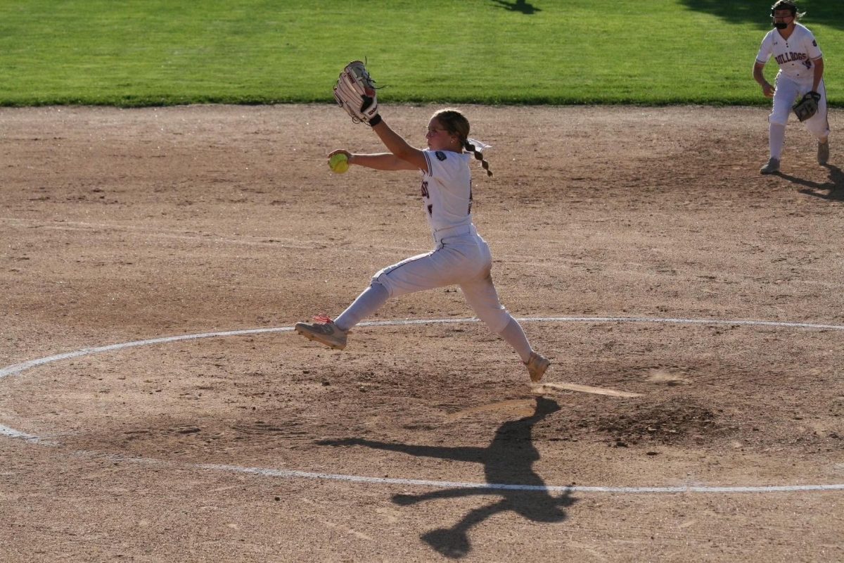 MacKenzie Gray going in for a pitch during a game this season. Photo provided by MacKenzie Gray. 