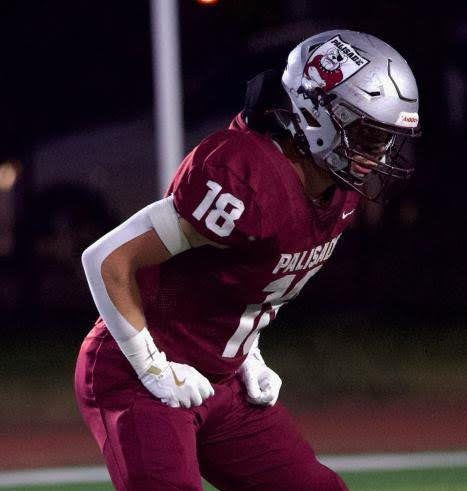 Cade Carter in position getting ready for a kickoff. 
Photo provided by Cade