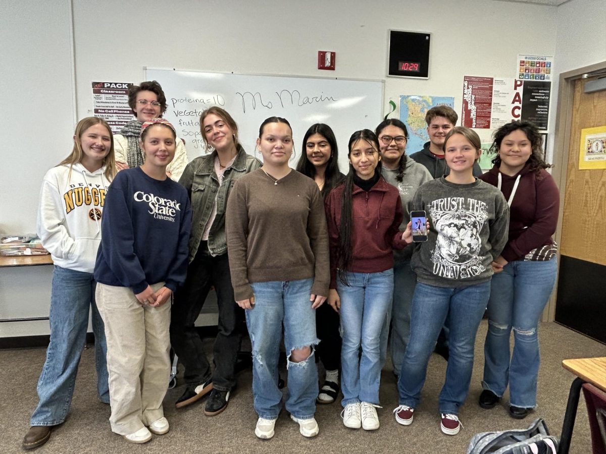 Ms. Marin's HL Spanish class celebrating their victory! Photo provided by Ms. Marin.