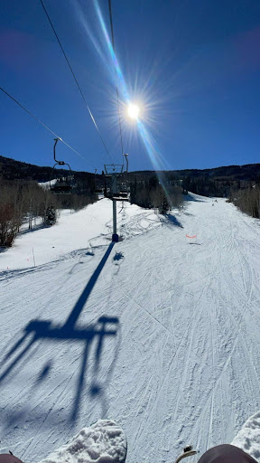 Francisco Martinez on the ski lift at Powderhorn Ski Resort