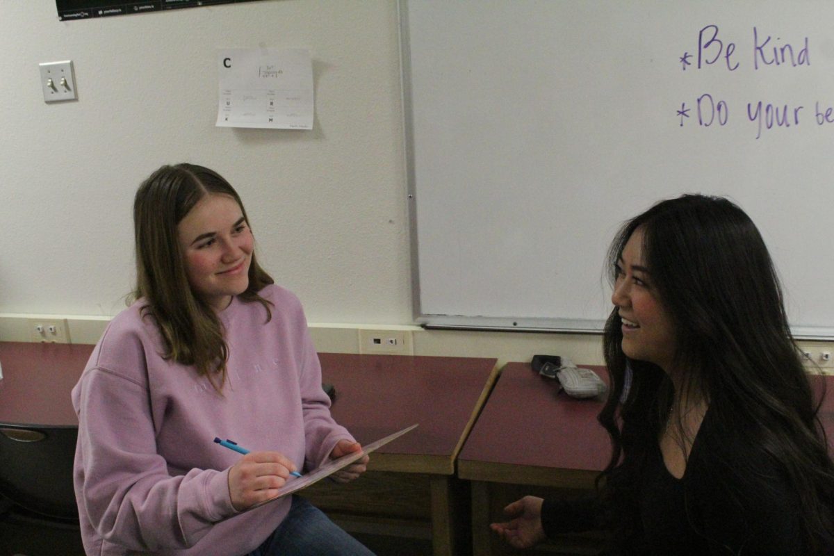 IB students interviewing 