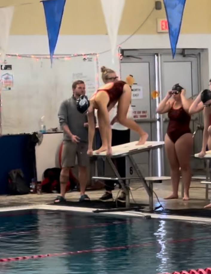 Riley O'hara getting ready to dive into the pool for a swim. Photo provided by Riley