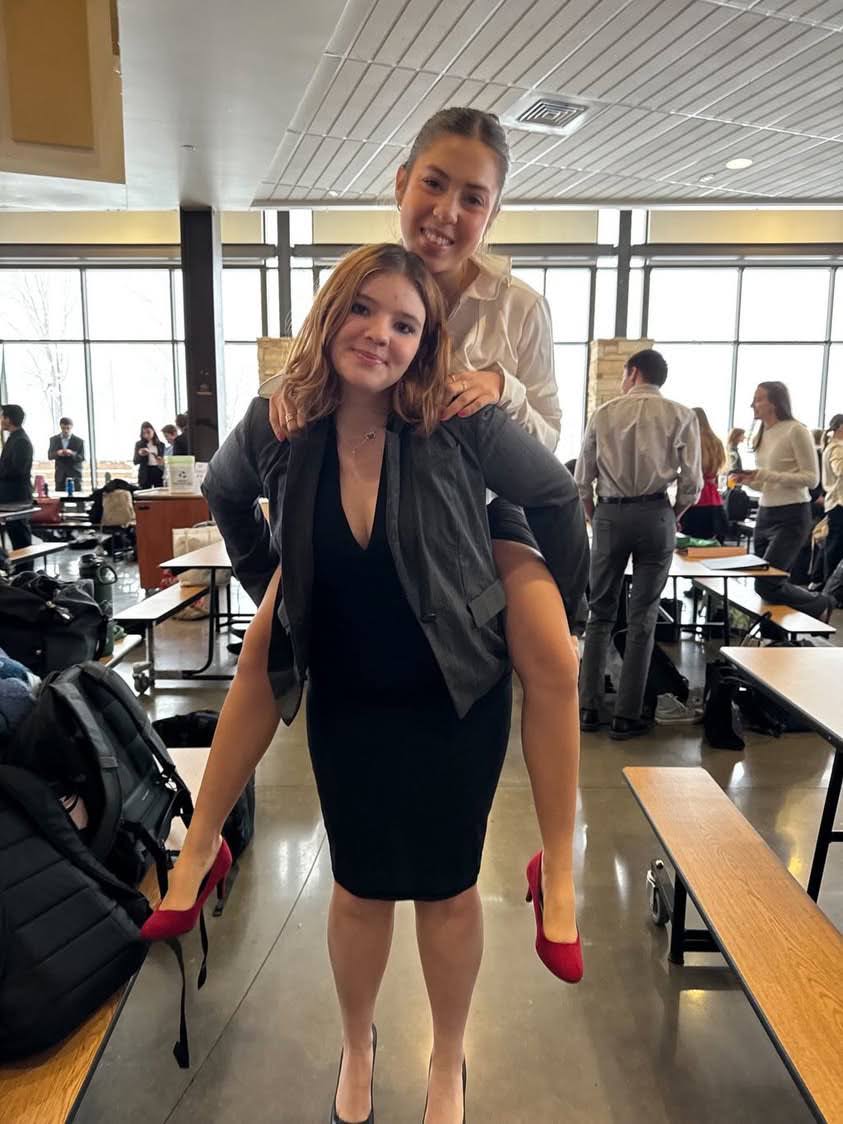 Kennedy Stephen (Bottom) and her team member Lynessa Asplund (Top) during a tournament. Photo provided by Kennedy