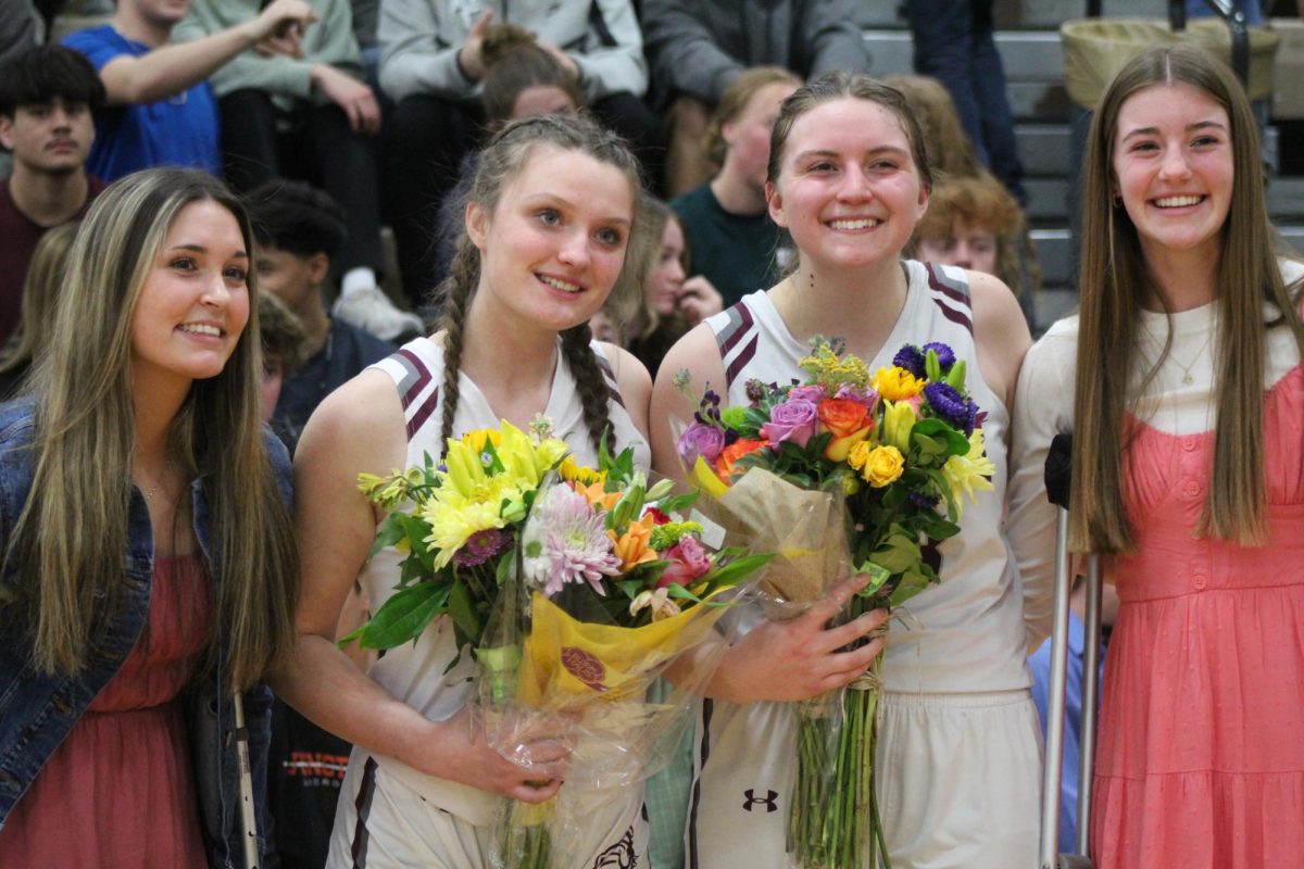 Seniors Kyra Birch (Left) Sedona Zoobi (Middle Left) Delaney Wright (Middle Right) and Addie Ritterbush (Right).