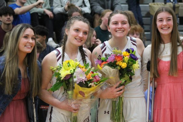 Seniors Kyra Birch (Left) Sedona Zoobi (Middle Left) Delaney Wright (Middle Right) and Addie Ritterbush (Right).