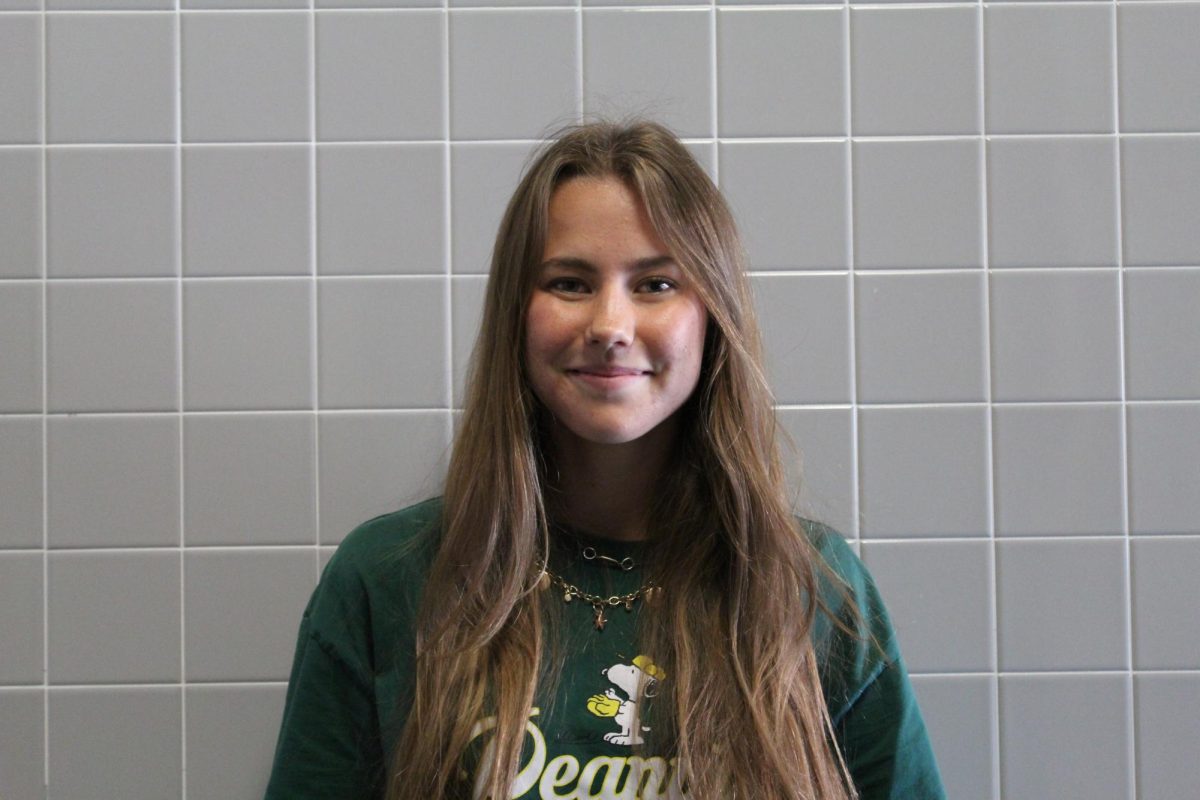 Junior Kate Fricke smiling after winning Student of the Week.