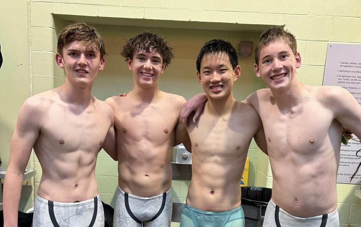 Gavin Burke, Harrison Zentner, 
Jack Yu, and Michael Swenson at State Meet.

Photo Provided by: Gavin Burke 