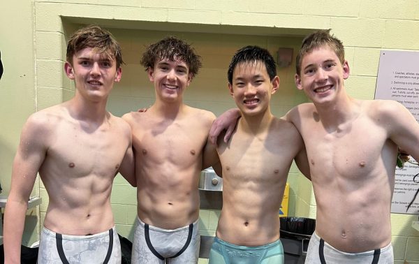 Gavin Burke, Harrison Zentner, 
Jack Yu, and Michael Swenson at State Meet.

Photo Provided by: Gavin Burke 