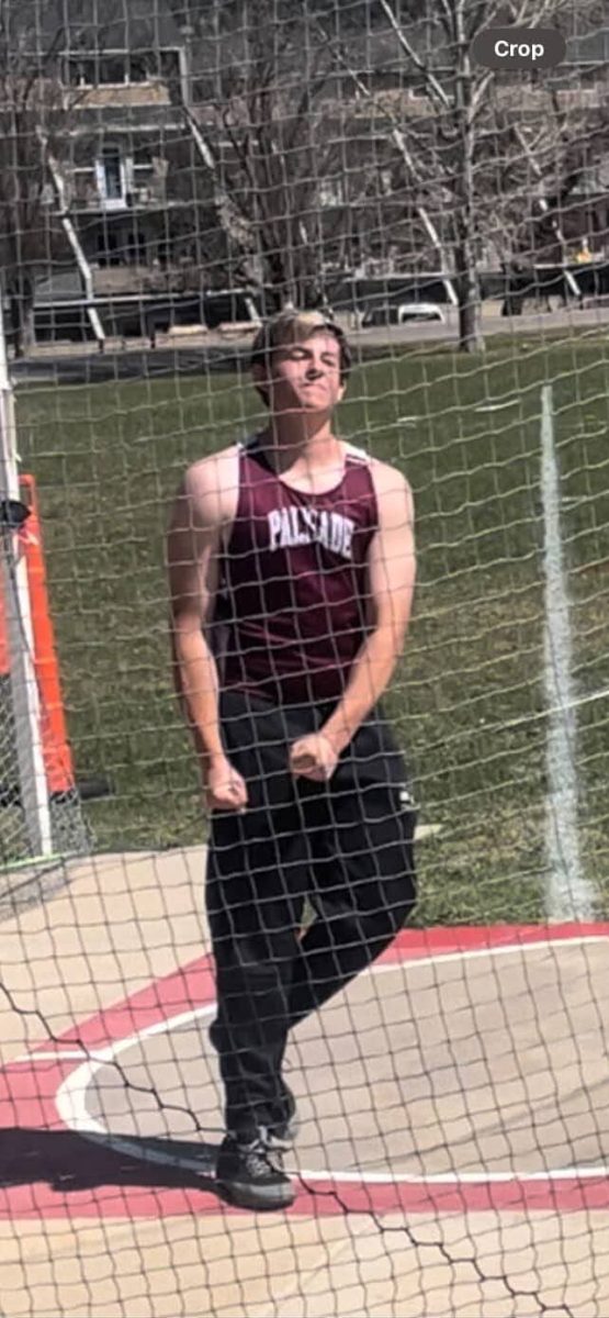 Gavin Parker during a throw at a meet. 