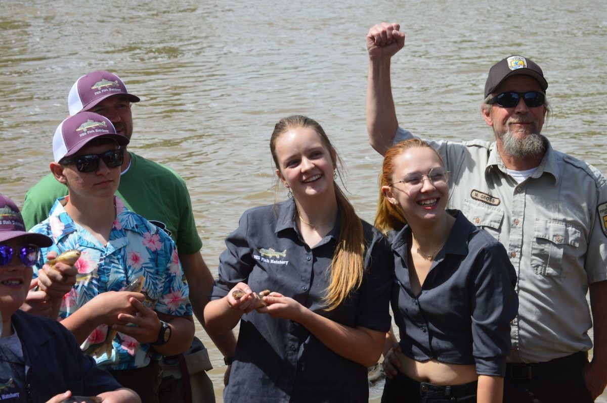 PHS Fish Hatchery crew smiles upon the 2025 release.