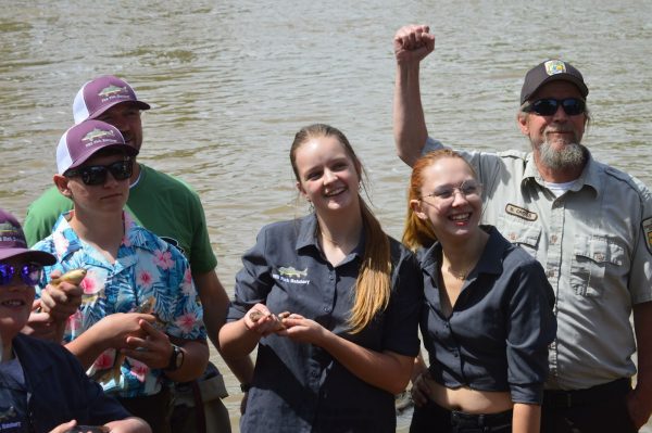 PHS Fish Hatchery crew smiles upon the 2025 release.