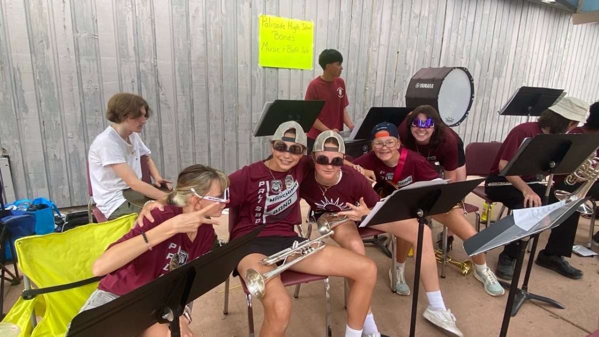 Palisade High School Marching Band getting ready to perform at Peach Fest. Photo provided by Eli Jordan.