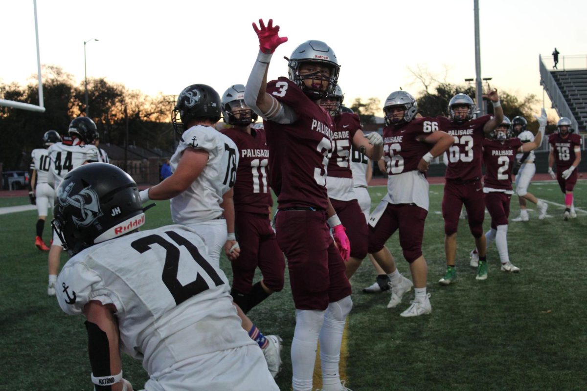 Senior Easton Embrey during a football game.