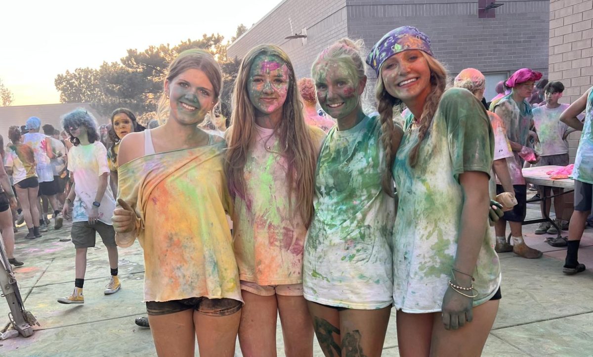 Juniors Sara Babnic, Tilly Stephens-Marner, Maddox Rewold, and Lauren McClary at the 2025 Color Dance. 