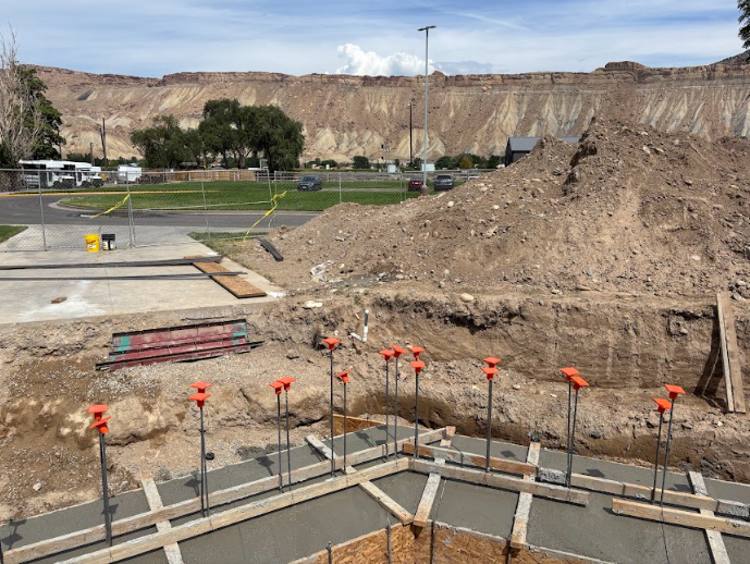 Construction at the passageway near West Building