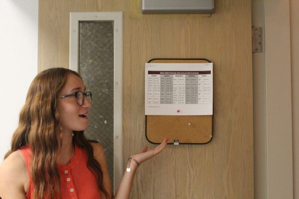 Zophia Quinoa-Collins, a Sophomore, looks at the new bell schedule, confused.