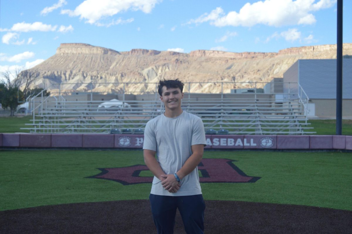 Picture of Junior Wyatt Fleming at our own Palisade Baseball Field