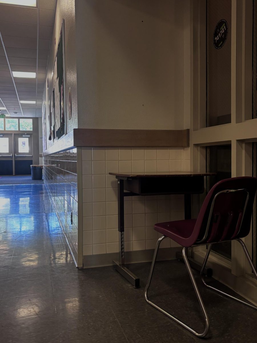 Photo of Desk Outside of Parent Teacher Conferences