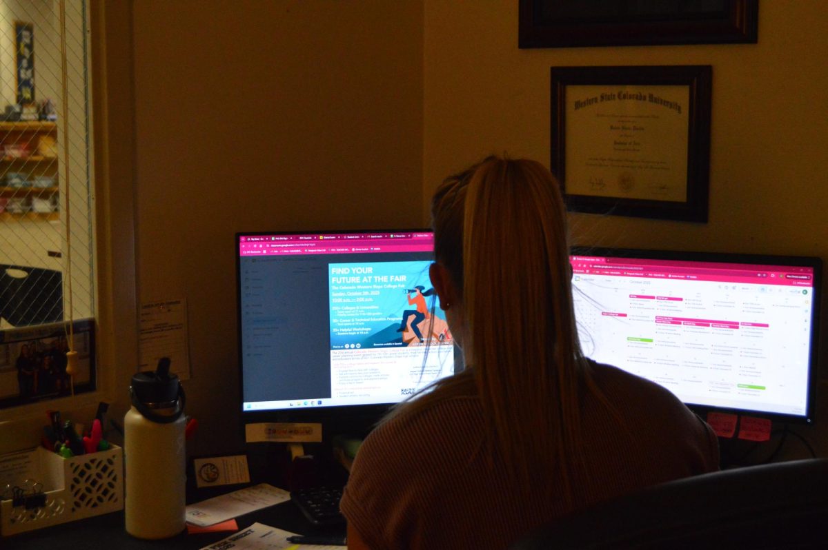 Mrs. Steves preparing for the upcoming events 

