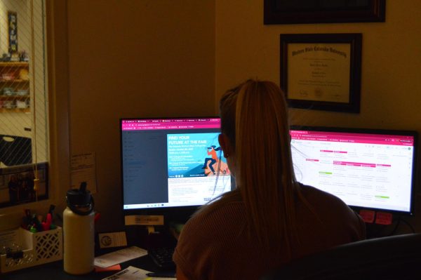 Mrs. Steves preparing for the upcoming events 
