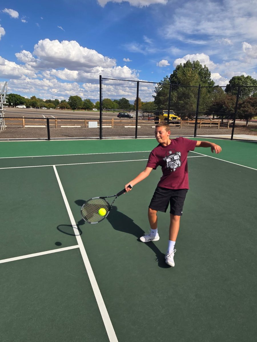 Elliot Kopp playing tennis.
photo provided by: Elliot Kopp