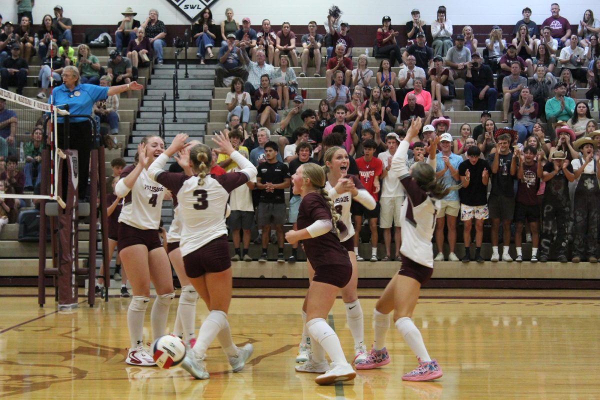 The Palisade Bulldog Volleyball team during a game against Delta.