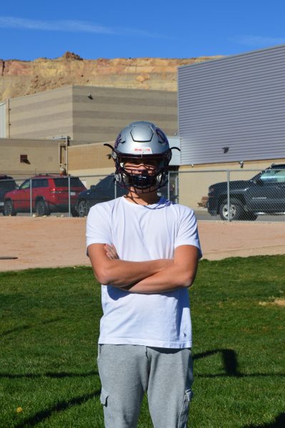 Gavin Barnes on the practice field for football