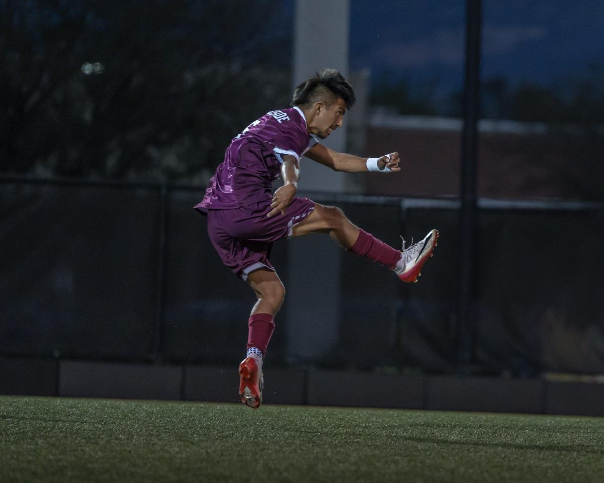 Player James Uribe shooting the ball