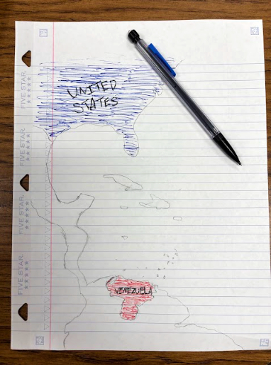 Map of North and South America