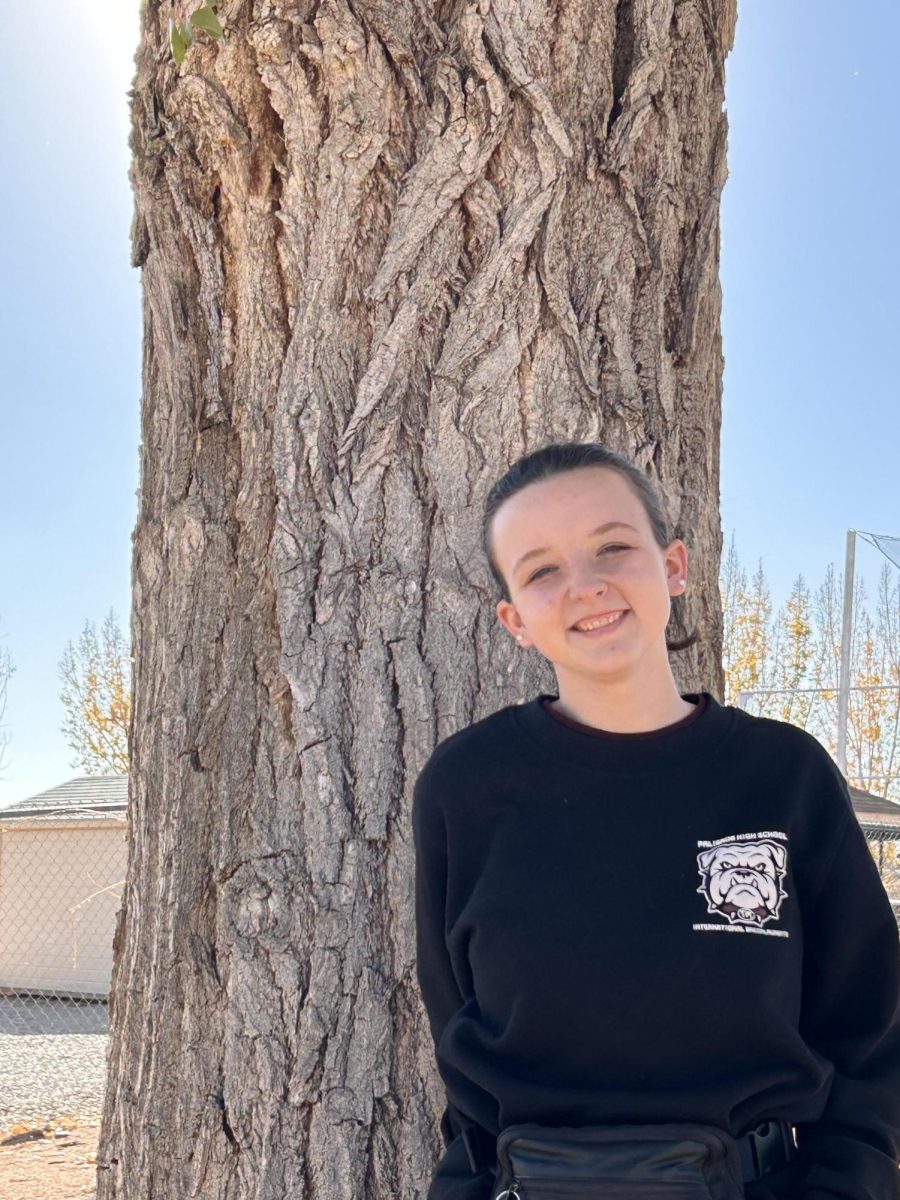 Photo of Senior Braewyn selected for performing Arts Student of the week posing for a photo.
