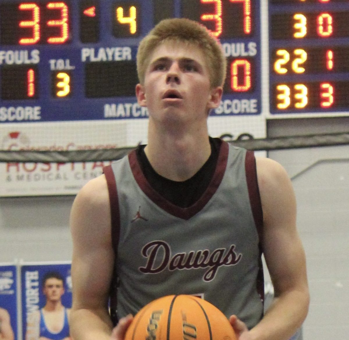 Senior Hunter Howard Shooting a technical free throw
