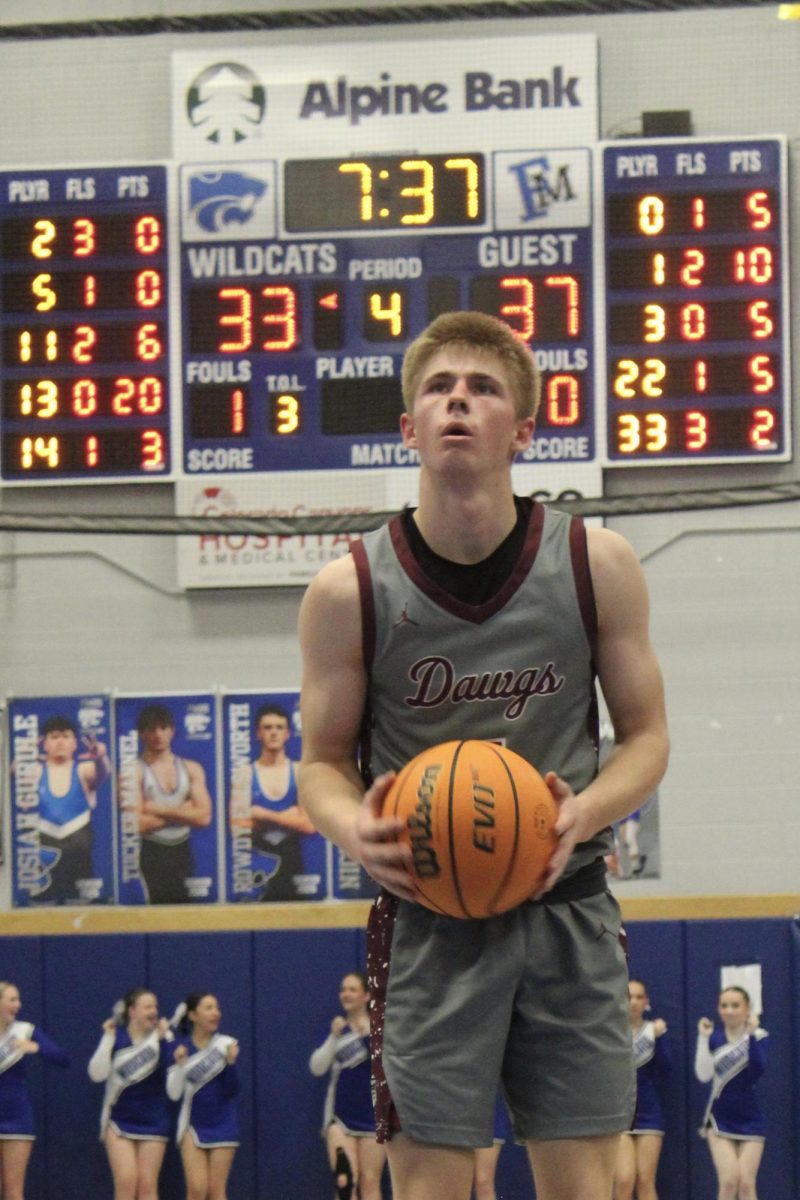 Senior Hunter Howard Shooting a technical free throw