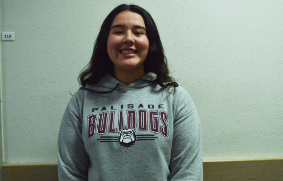 Future Student of the Week sophomore Mia Parades in the music hall.