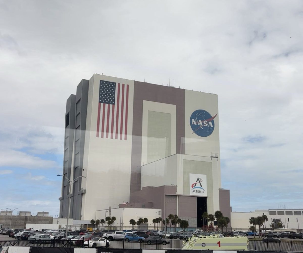 Photo taken of the NASA Artemis Vehicle Assembly Building, in Florida. 