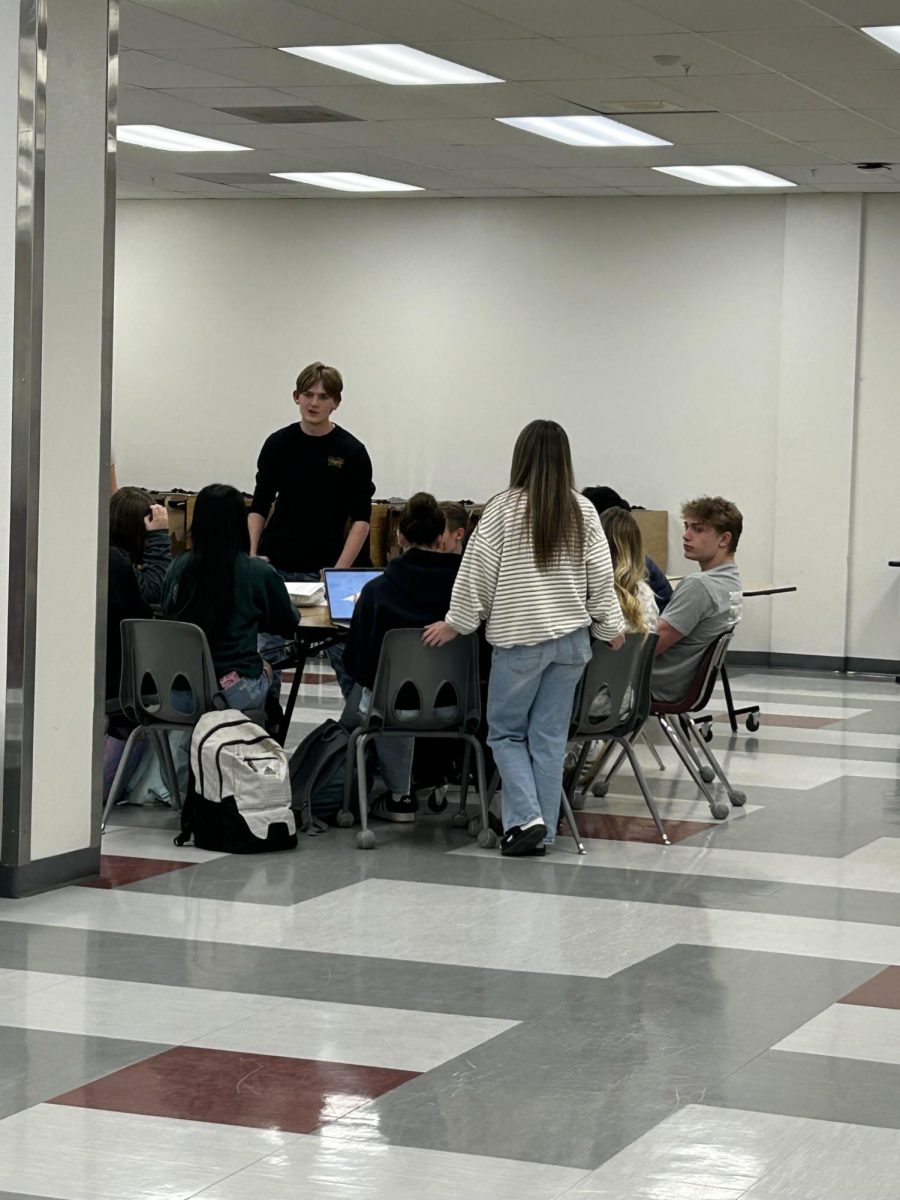 Photo of Student Council reflecting on past events, and discussing ideas about future plans. 