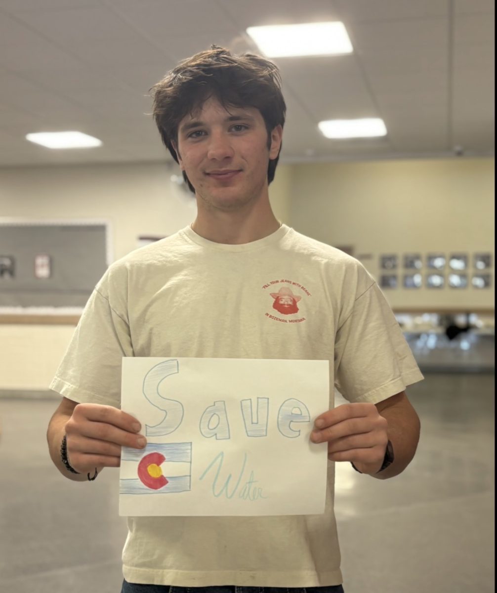 Beckett Carlton showing his support for saving Colorado’s water