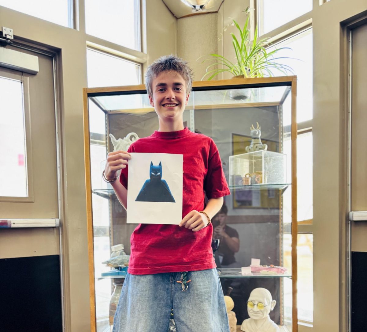 Jacoby Janssen showing support for the new lego batman game while wearing jncos