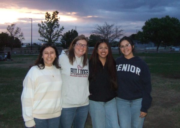 Maria Luna, Mrs Emma Kemper, Jennifer Cervants, and Desiree Salas all posing for a photo together at the Senior Sunset.
Photo provided by Jennifer Cervants
